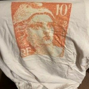 vintage French stamp t-shirt